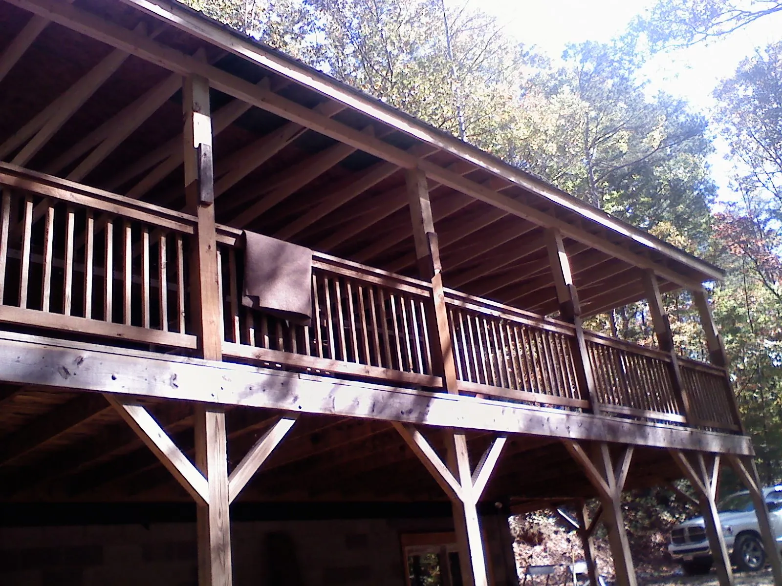 Timber framing under a new elevated porch and deck — Roof Leak Repair in Interlaken by Roofing Brothers